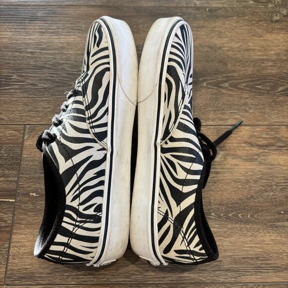 Vans Shoes Women 7 Zebra Metallic Black White Low Top Lace Up - Picture 5 of 10